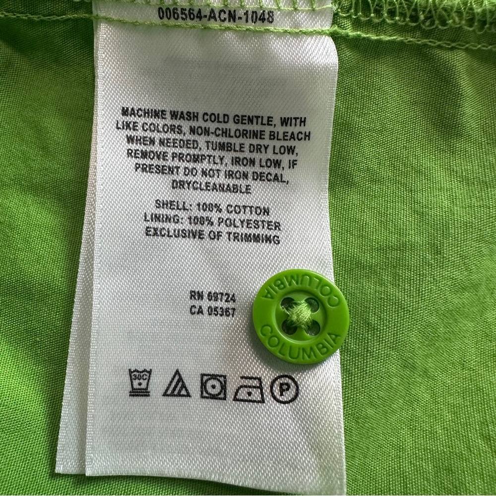 Columbia Men’s OmniShade UPF30 Button Down Cargo Glen Meadows Shirt LIME Sz M - Picture 5 of 5